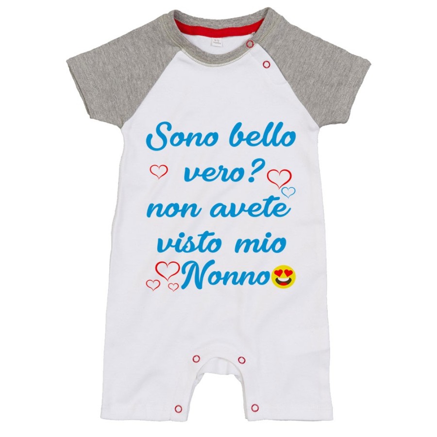 Pagliaccetto personalizzabile con nome sono bello vero? non avete visto mio nonno i miei nonni Per i nonni