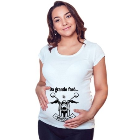 Maglia premaman da grande farò il motociclista Da grande farò