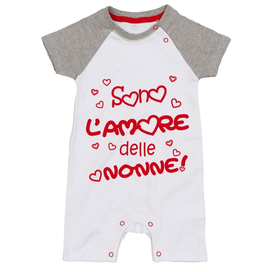 Pagliaccetto neonato personalizzabile con nome sono l'amore del nonno dei nonni Per i nonni