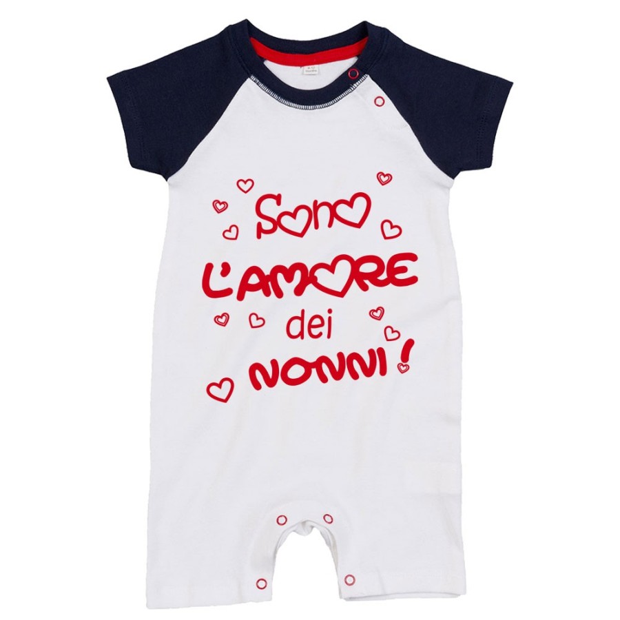 Pagliaccetto neonato personalizzabile con nome sono l'amore del nonno dei nonni Per i nonni