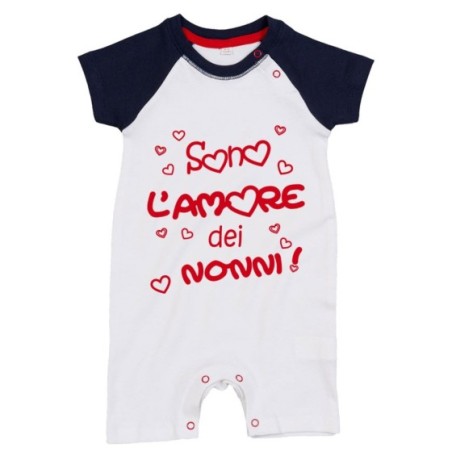 Pagliaccetto neonato personalizzabile con nome sono l'amore del nonno dei nonni Per i nonni