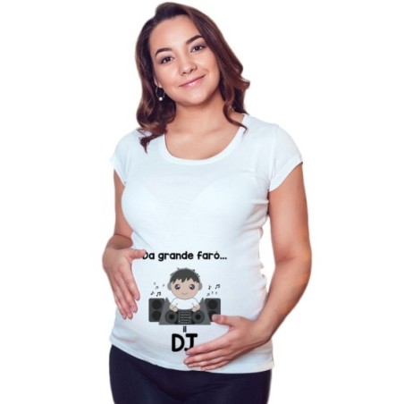 Maglia premaman da grande farò il dj Da grande farò