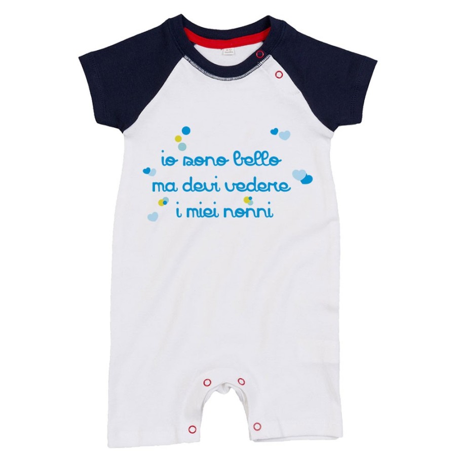 Pagliaccetto neonato personalizzabile con nome io sono bella ma devi vedere mio nonno i miei nonni Per i nonni