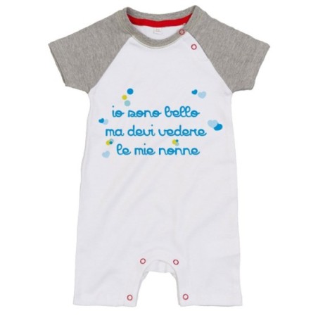 Pagliaccetto neonato personalizzabile con nome io sono bella ma devi vedere mio nonno i miei nonni Per i nonni