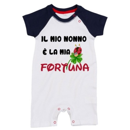 Pagliaccetto neonato il mio nonno i miei nonni sono la mia fortuna con coccinella Per i nonni