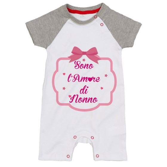 Pagliaccetto personalizzabile con nome sono l'amore di nonno dei nonni con fiocco Per i nonni