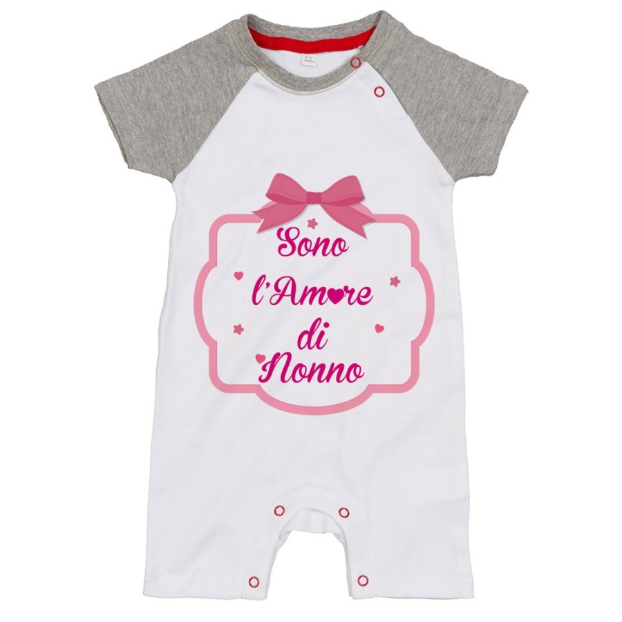 Pagliaccetto personalizzabile con nome sono l'amore di nonno dei nonni con fiocco Per i nonni