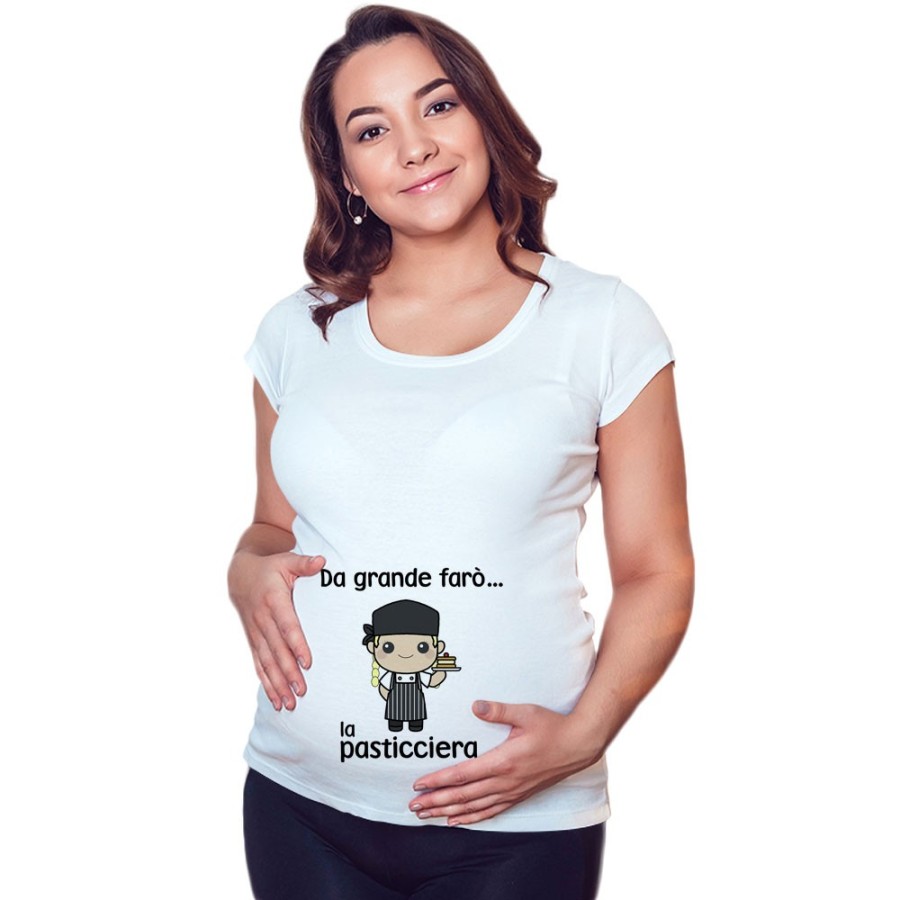 Maglia premaman da grande farò il pasticcere Da grande farò