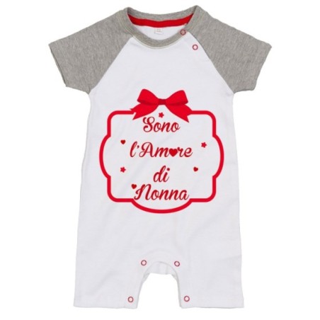 Pagliaccetto personalizzabile con nome sono l'amore di nonno dei nonni con fiocco Per i nonni