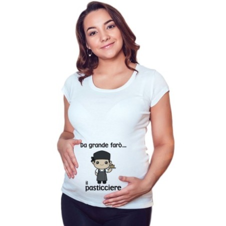 Maglia premaman da grande farò il pasticcere Da grande farò