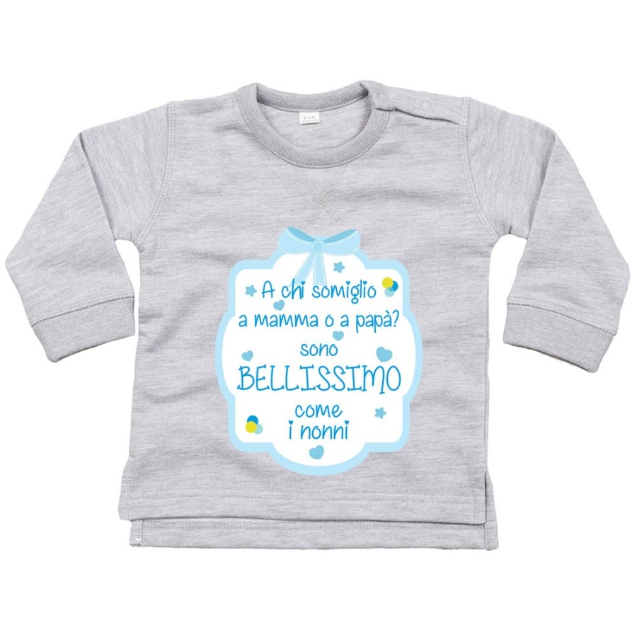 Felpa personalizzabile con nome  a chi somiglio a mamma o papà? sono bellissimo come il nonno Per i nonni