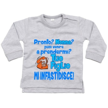 Felpa neonato pronto nonna nonno? puoi venire a...