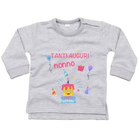 Felpa neonato personalizzabile con nome tanti auguri...