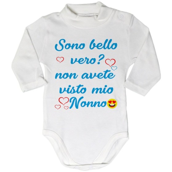 Body lupetto personalizzabile con nome sono bello vero? non avete visto mio nonno i miei nonni Per i nonni