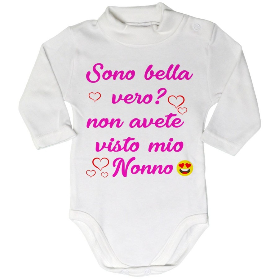 Body lupetto personalizzabile con nome sono bello vero? non avete visto mio nonno i miei nonni Per i nonni