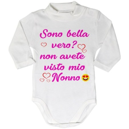 Body lupetto personalizzabile con nome sono bello vero? non avete visto mio nonno i miei nonni Per i nonni