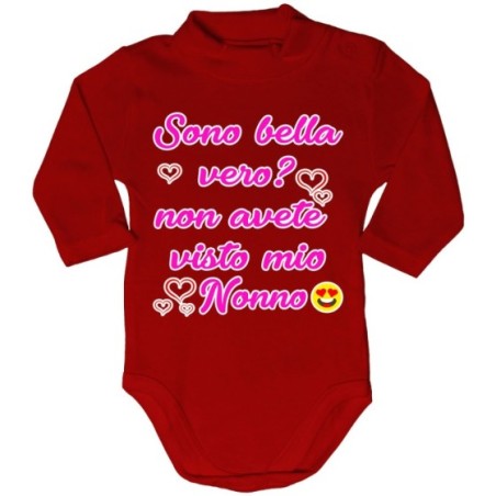 Body lupetto personalizzabile con nome sono bello vero? non avete visto mio nonno i miei nonni Per i nonni