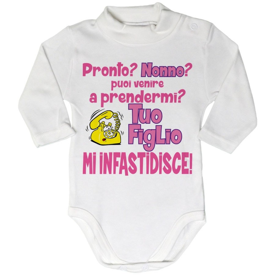 Body lupetto neonato pronto nonna nonno? puoi venire a prendermi? tua figlio mi infastidisce Per i nonni