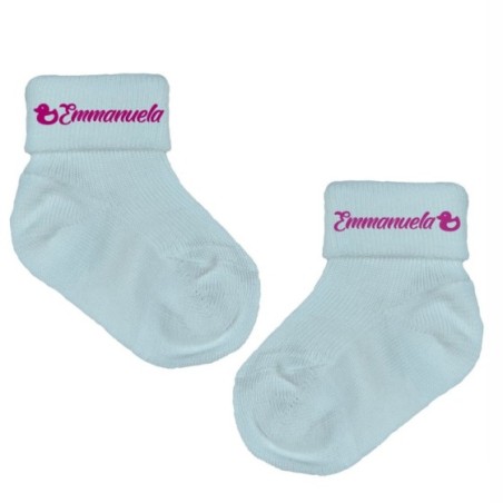 Calzini neonato personalizzati con nome e paperella Divertenti