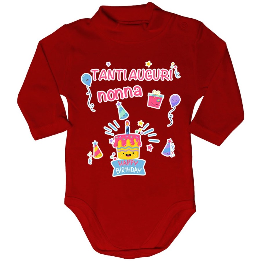 Body lupetto neonato personalizzabile con nome tanti auguri nonno nonna con palloncini Per i nonni