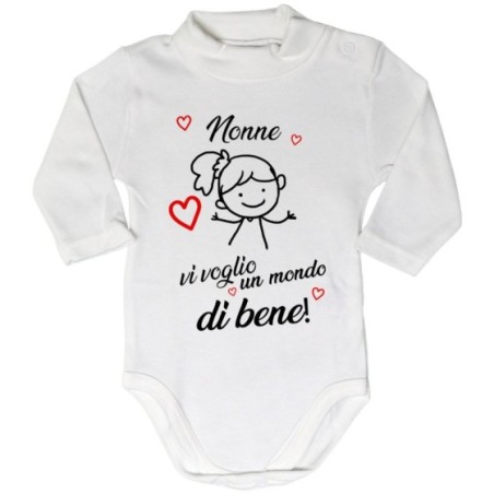Body lupetto neonato nonno nonni ti voglio vi voglio un mondo di bene Per i nonni