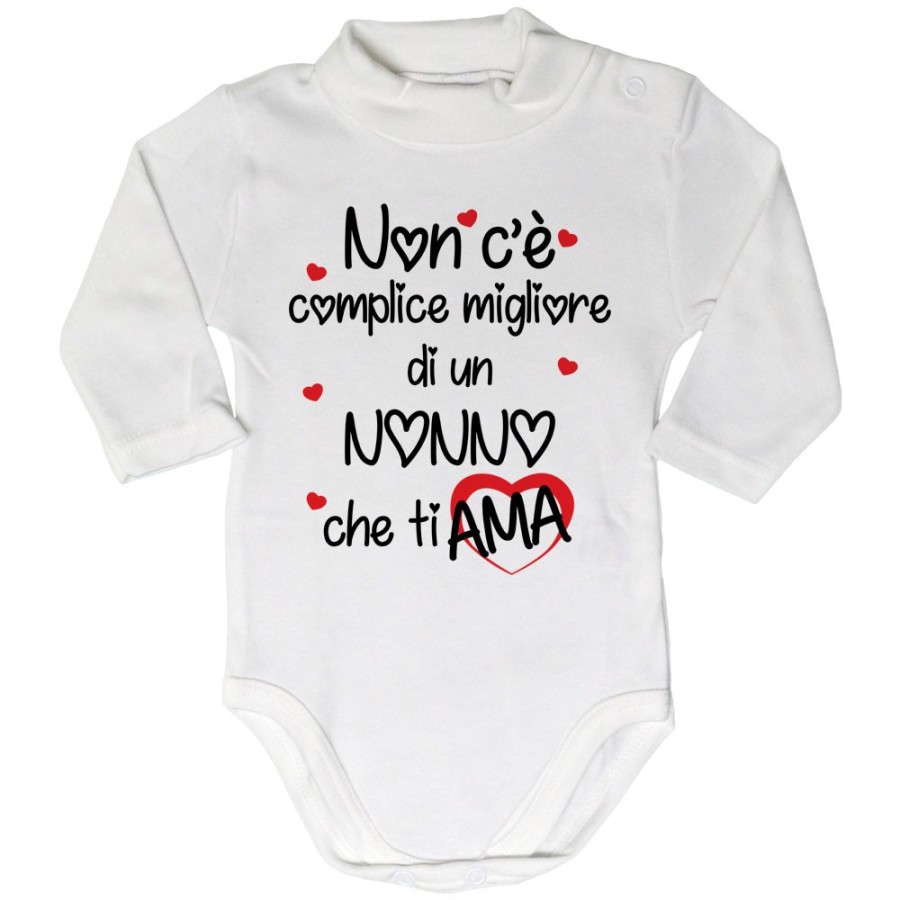 Body lupetto neonato non c'è complice migliore di un nonno di una nonna che ti ama Per i nonni