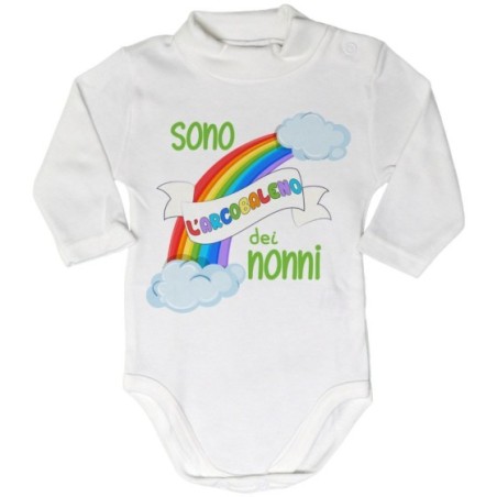 Body lupetto neonato personalizzabile con nome sono l'arcobaleno del nonno dei nonni Per i nonni