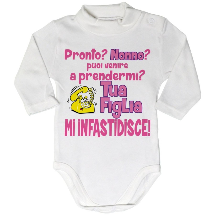Body lupetto neonato pronto nonno nonna? puoi venire a prendermi? tua figlia mi infastidisce Per i nonni