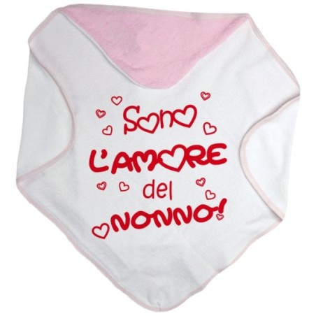 Accappatoio neonato personalizzabile con nome sono l'amore del nonno dei nonni Per i nonni