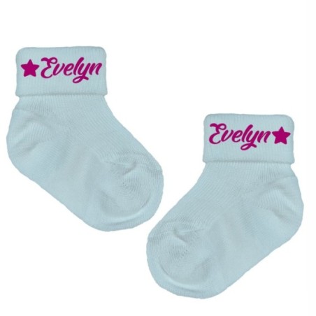 Calzini neonato personalizzati con nome e stella Divertenti