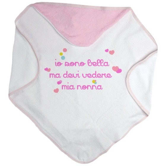 Accappatoio neonato personalizzabile con nome io sono bella ma devi vedere mio nonno i miei nonni Per i nonni