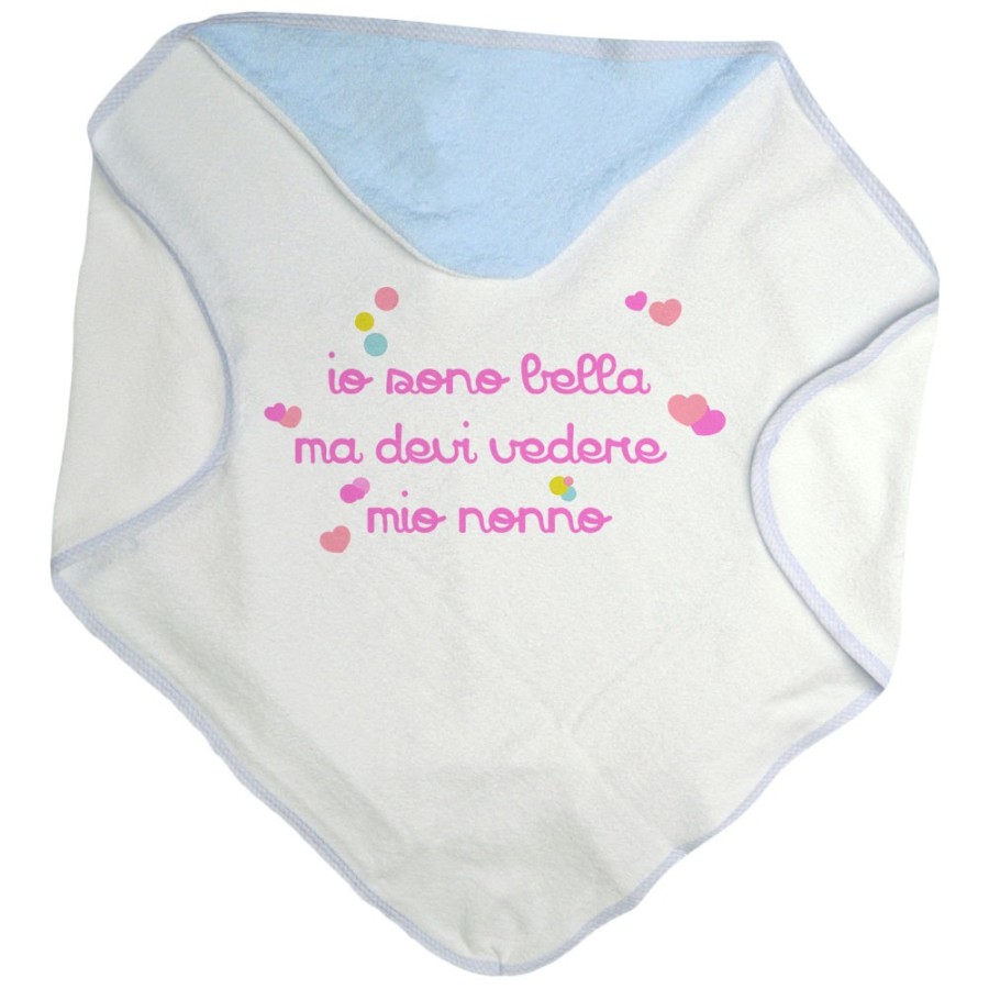 Accappatoio neonato personalizzabile con nome io sono bella ma devi vedere mio nonno i miei nonni Per i nonni