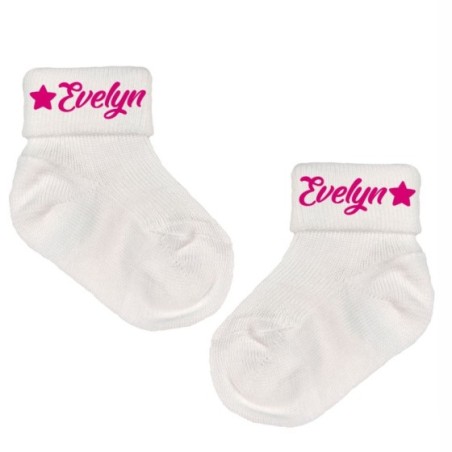 Calzini neonato personalizzati con nome e stella Divertenti