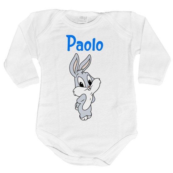 Body neonato personalizzato con nome bugs bunny - lola bunny Cartoon