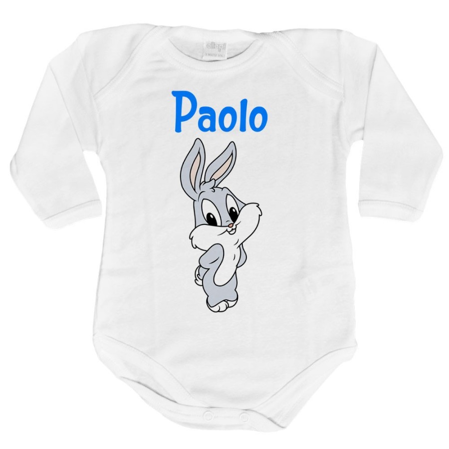Body neonato personalizzato con nome bugs bunny - lola bunny Cartoon