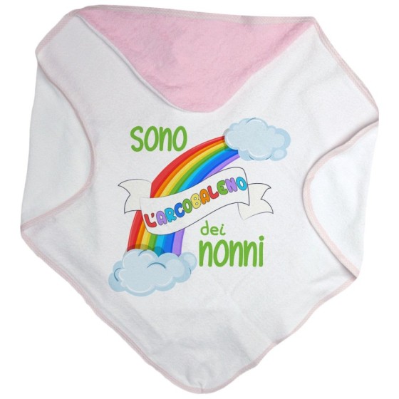 Accappatoio neonato personalizzabile con nome sono l'arcobaleno del nonno dei nonni Per i nonni