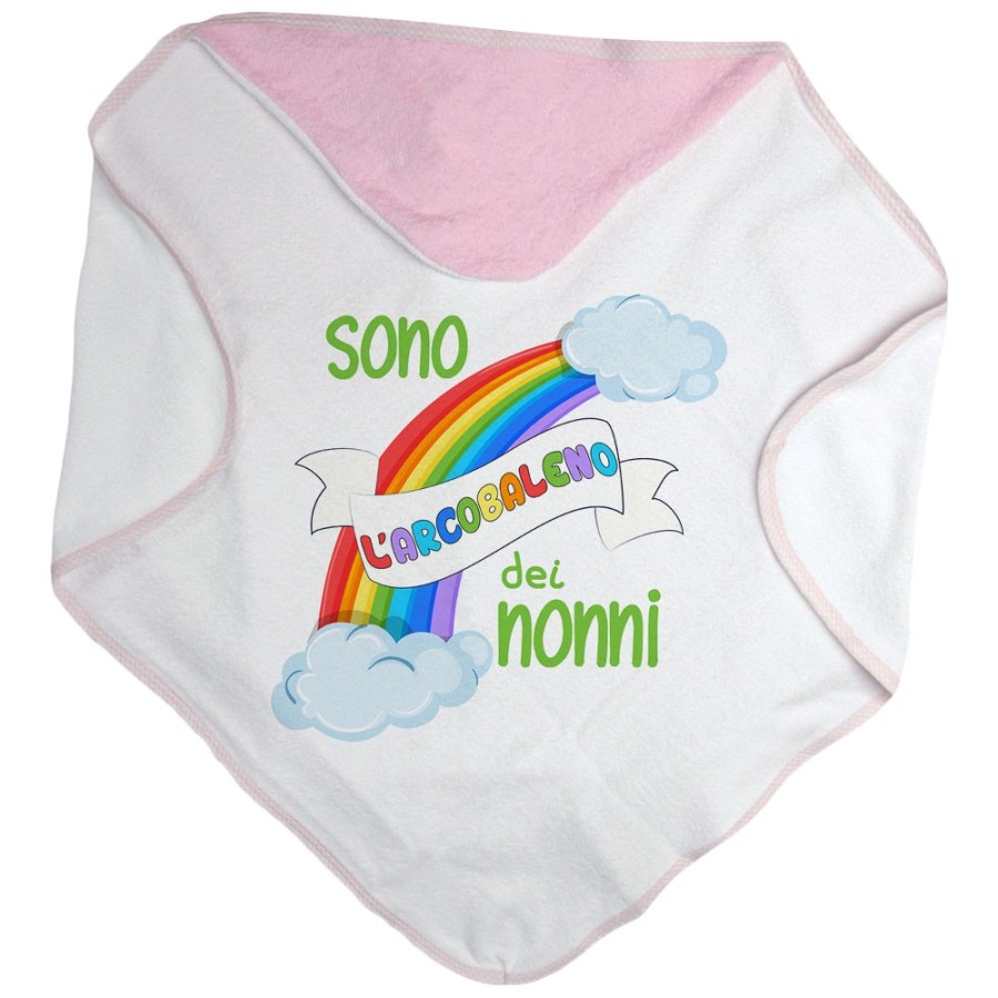 Accappatoio neonato personalizzabile con nome sono l'arcobaleno del nonno dei nonni Per i nonni