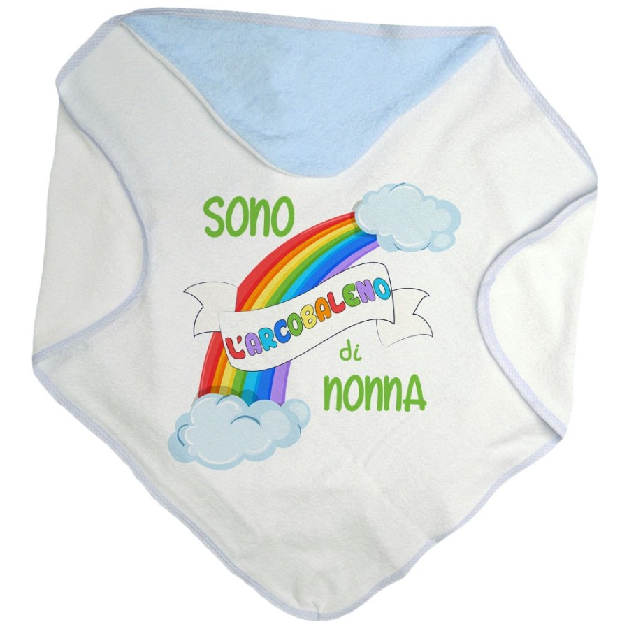 Accappatoio neonato personalizzabile con nome sono l'arcobaleno del nonno dei nonni Per i nonni