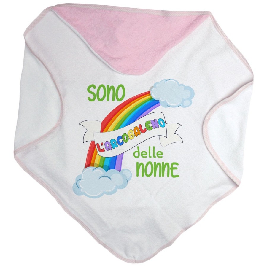 Accappatoio neonato personalizzabile con nome sono l'arcobaleno del nonno dei nonni Per i nonni