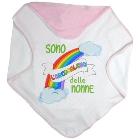 Accappatoio neonato personalizzabile con nome sono l'arcobaleno del nonno dei nonni Per i nonni