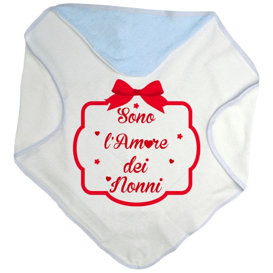 Accappatoio neonato personalizzabile con nome sono l'amore di nonno dei nonni con fiocco Per i nonni
