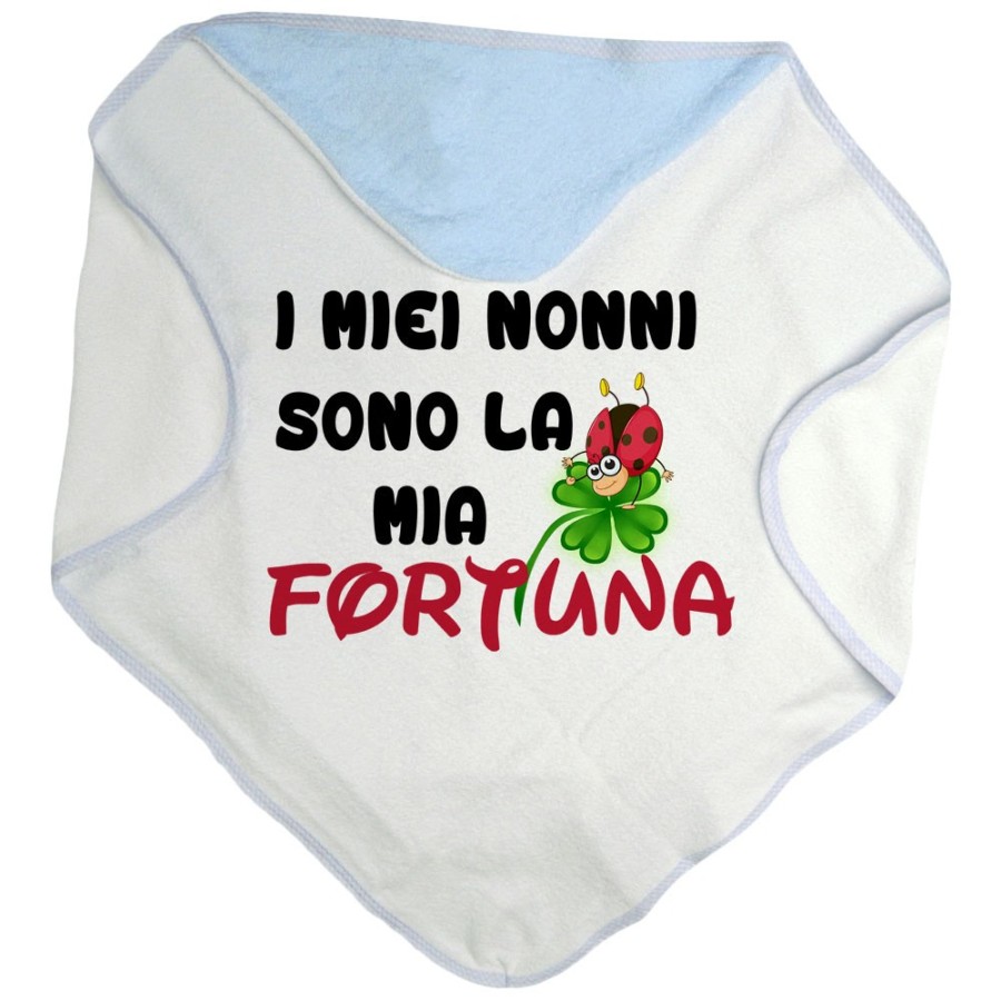 Accappatoio neonato il mio nonno i miei nonni sono la mia fortuna con coccinella Per i nonni