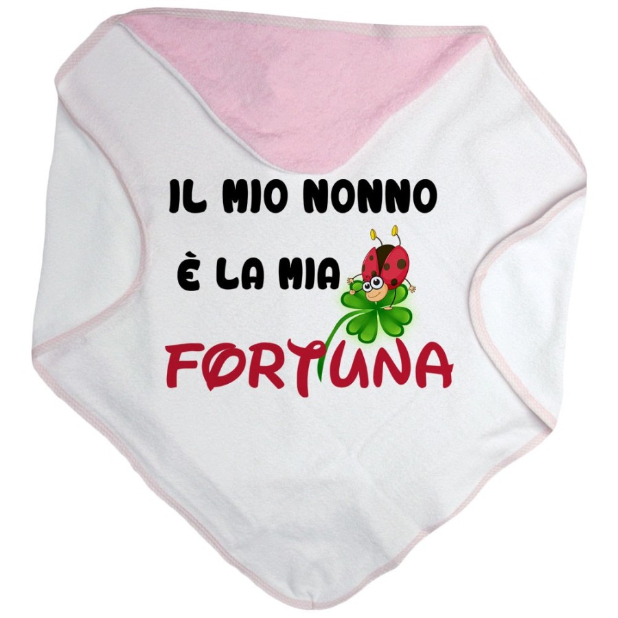 Accappatoio neonato il mio nonno i miei nonni sono la mia fortuna con coccinella Per i nonni