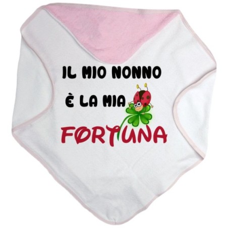 Accappatoio neonato il mio nonno i miei nonni sono la mia fortuna con coccinella Per i nonni