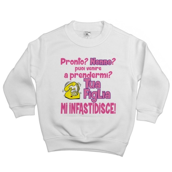 Felpa bambino pronto nonno nonna? puoi venire a prendermi? tua figlia mi infastidisce Per i nonni
