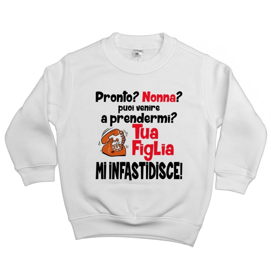 Felpa bambino pronto nonno nonna? puoi venire a prendermi? tua figlia mi infastidisce Per i nonni