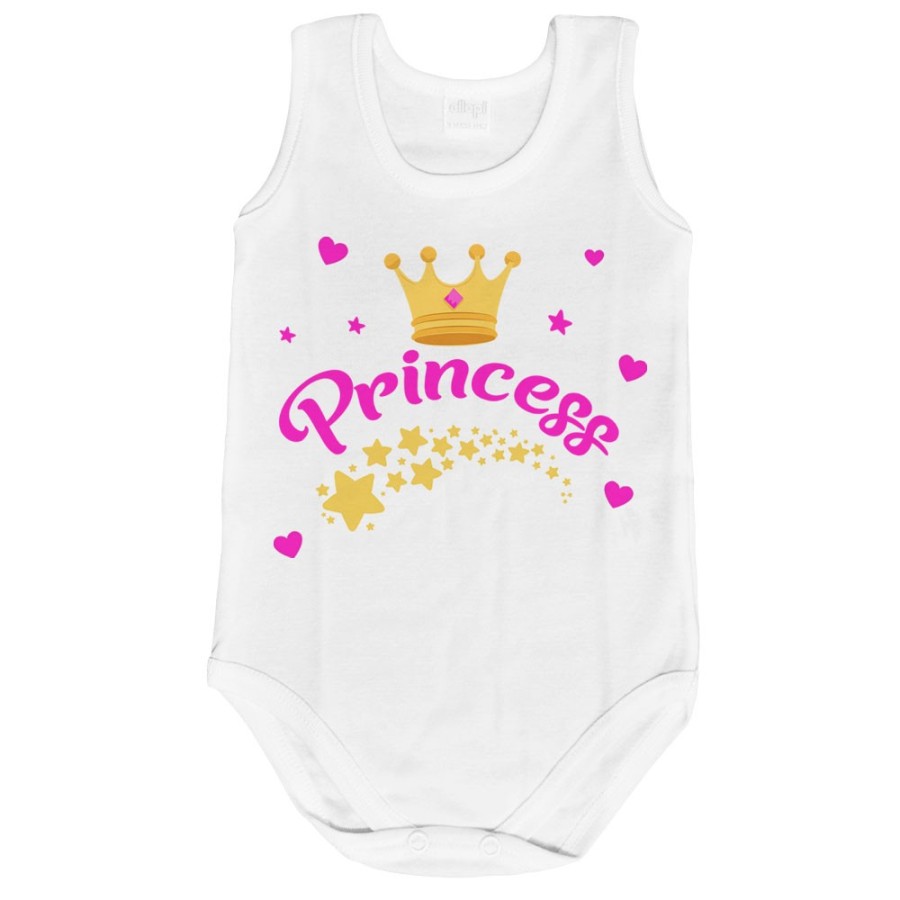Body neonato prince princess con corona e stelle Divertenti