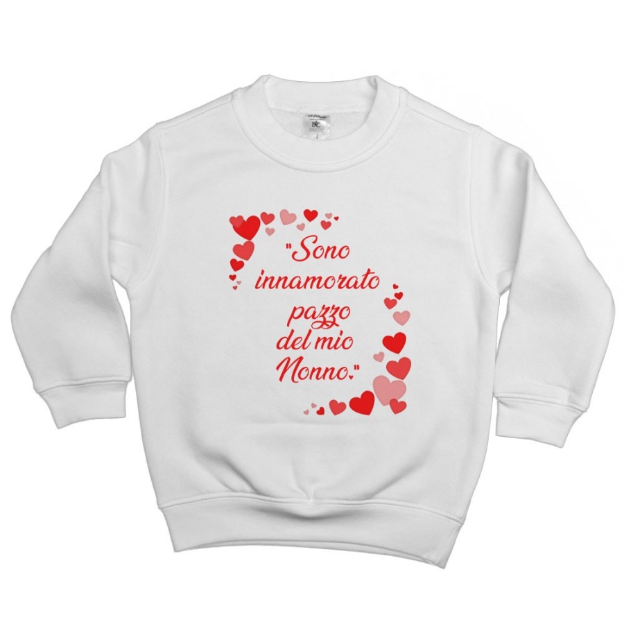 Felpa bambino sono innamorato pazzo del mio nonno dei miei nonni Per i nonni