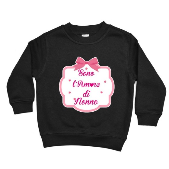 Felpa bambina personalizzabile con nome sono l'amore di nonno dei nonni con fiocco Per i nonni
