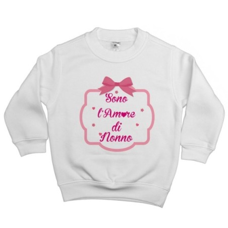 Felpa bambina personalizzabile con nome sono l'amore di nonno dei nonni con fiocco Per i nonni